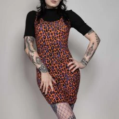 What's New SOURPUSS ORANGE LEOPARD TANK DRESS