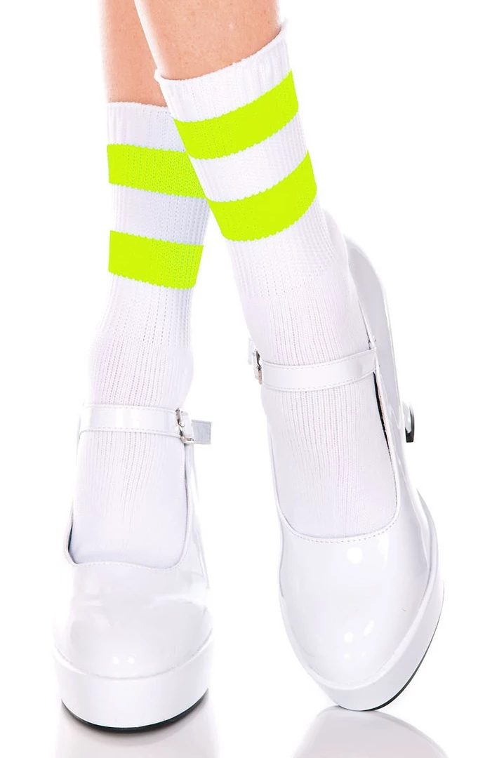 None ATHLETIC STRIPE CREW SOCKS WHITE/NEON GREEN Neon Dreams 3 None ATHLETIC STRIPE CREW SOCKS WHITE/NEON GREEN Neon Dreams