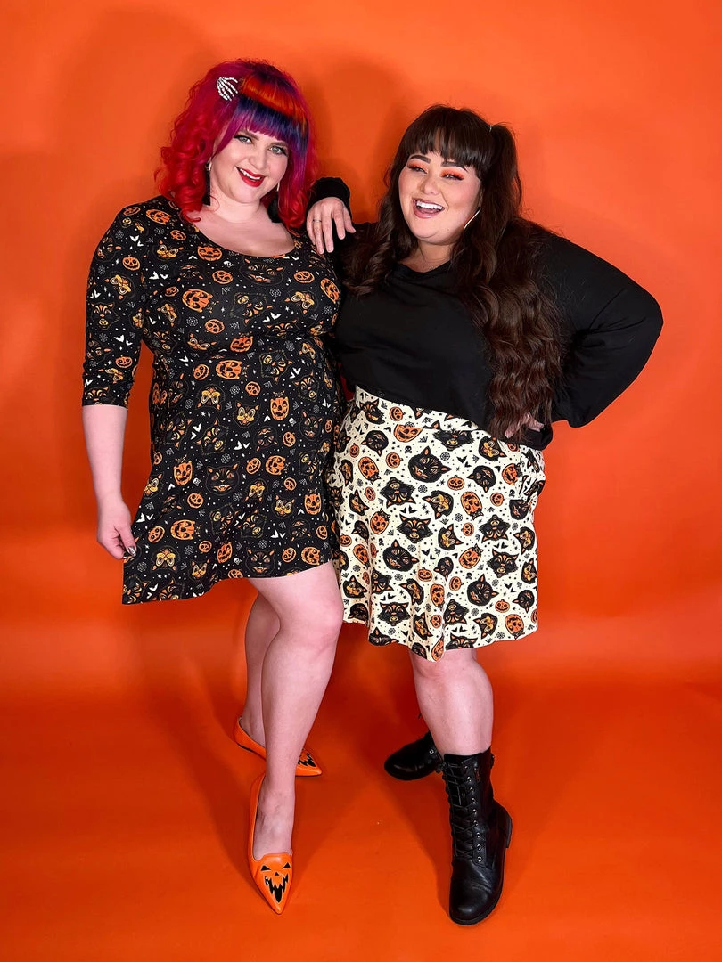 SOURPUSS CLASSIC HALLOWEEN SKATER SKIRT CREAM 7 SOURPUSS CLASSIC HALLOWEEN SKATER SKIRT CREAM