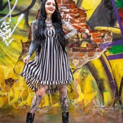 SOURPUSS STRIPED HI-LO DOLLY DRESS