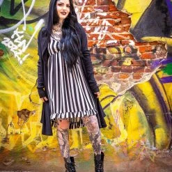 Shop Sour+Plus SOURPUSS HOODED CARDIGAN BLACK