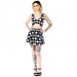 SOURPUSS BAT ARGYLE SWIM SKIRT 14 SOURPUSS BAT ARGYLE SWIM SKIRT