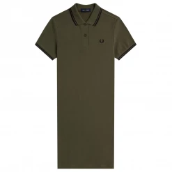 FRED PERRY GIRLS TWIN TIPPED POLO DRESS MILITARY GREEN Apparel 12 FRED PERRY GIRLS TWIN TIPPED POLO DRESS MILITARY GREEN Apparel