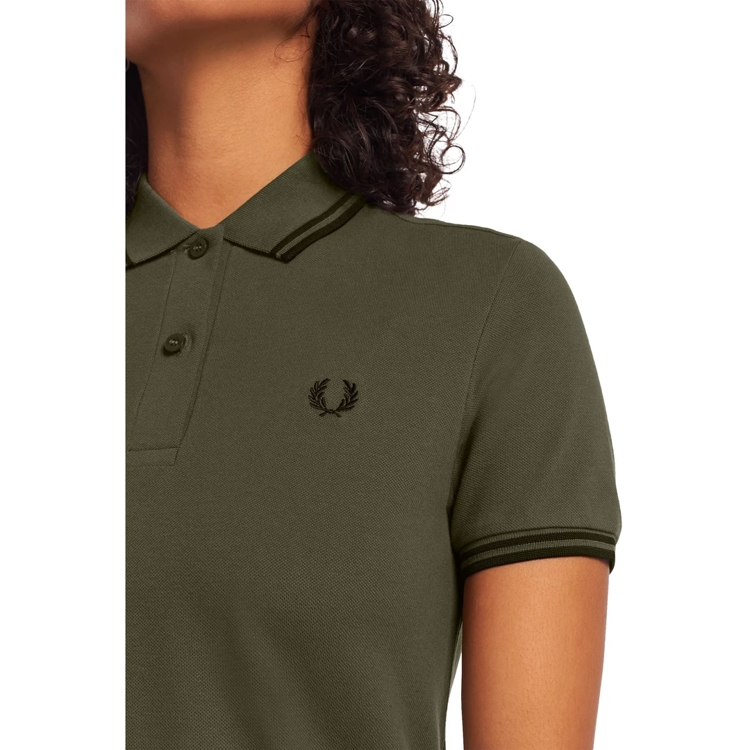 FRED PERRY GIRLS TWIN TIPPED POLO DRESS MILITARY GREEN Apparel 6 FRED PERRY GIRLS TWIN TIPPED POLO DRESS MILITARY GREEN Apparel