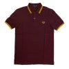 FRED PERRY TWIN TIPPED POLO SHIRT MAHOGANY/MAIZE Apparel