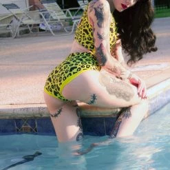 SOURPUSS BATTY LEOPARD MONOKINI