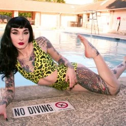 SOURPUSS BATTY LEOPARD MONOKINI