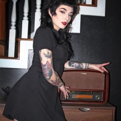 What's New SOURPUSS BLACK ROSIE DRESS