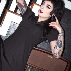 What's New SOURPUSS BLACK ROSIE DRESS