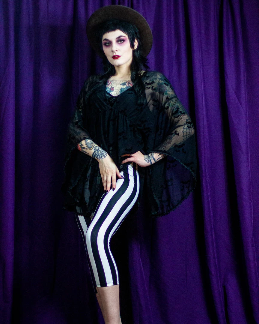 SOURPUSS STRIPED KNIT CAPRIS BLK/WHT What's New 4 SOURPUSS STRIPED KNIT CAPRIS BLK/WHT What's New