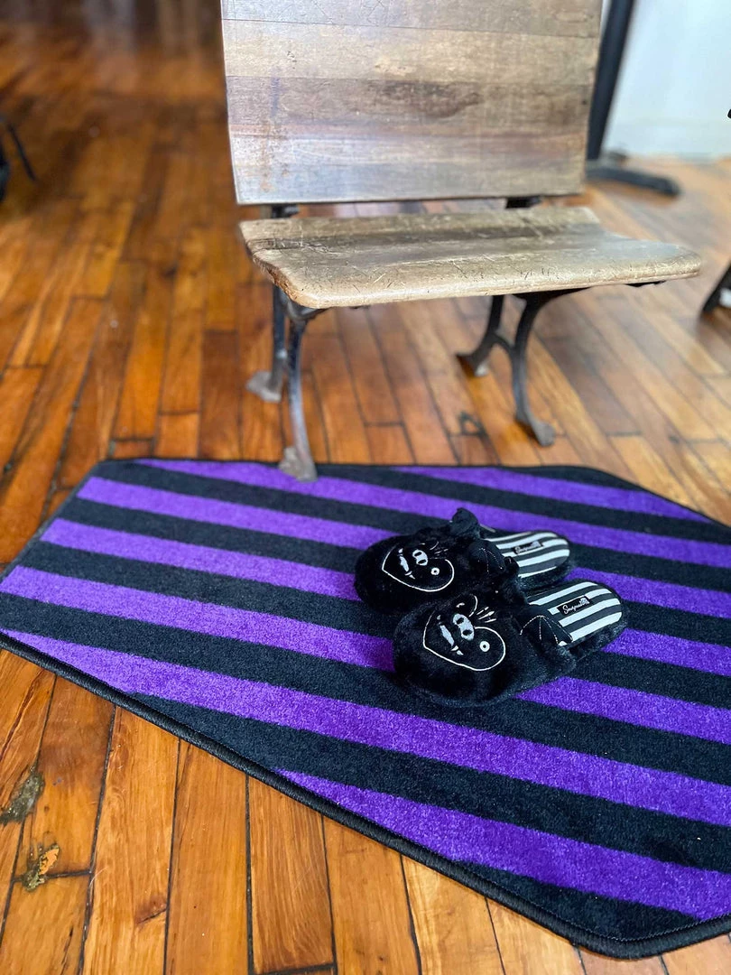 SOURPUSS COFFIN RUG BLACK/PURPLE Haunted Homewares 5 SOURPUSS COFFIN RUG BLACK/PURPLE Haunted Homewares