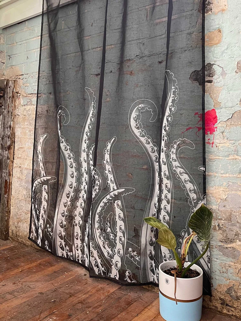 SOURPUSS TENTACLES WINDOW CURTAINS 3 SOURPUSS TENTACLES WINDOW CURTAINS