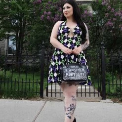 SOURPUSS BAT ARGYLE PEEKABOO HALTER DRESS 15 SOURPUSS BAT ARGYLE PEEKABOO HALTER DRESS