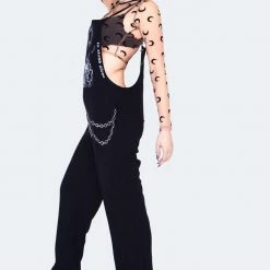 JAWBREAKER WOLF PRINT OVERSIZED OVERALLS Apparel