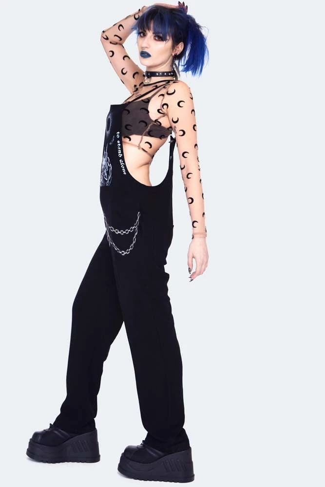 JAWBREAKER WOLF PRINT OVERSIZED OVERALLS Apparel 4 JAWBREAKER WOLF PRINT OVERSIZED OVERALLS Apparel