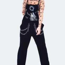 JAWBREAKER WOLF PRINT OVERSIZED OVERALLS Apparel 10 JAWBREAKER WOLF PRINT OVERSIZED OVERALLS Apparel