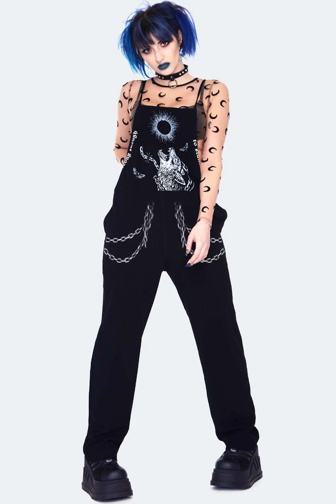 JAWBREAKER WOLF PRINT OVERSIZED OVERALLS Apparel 6 JAWBREAKER WOLF PRINT OVERSIZED OVERALLS Apparel