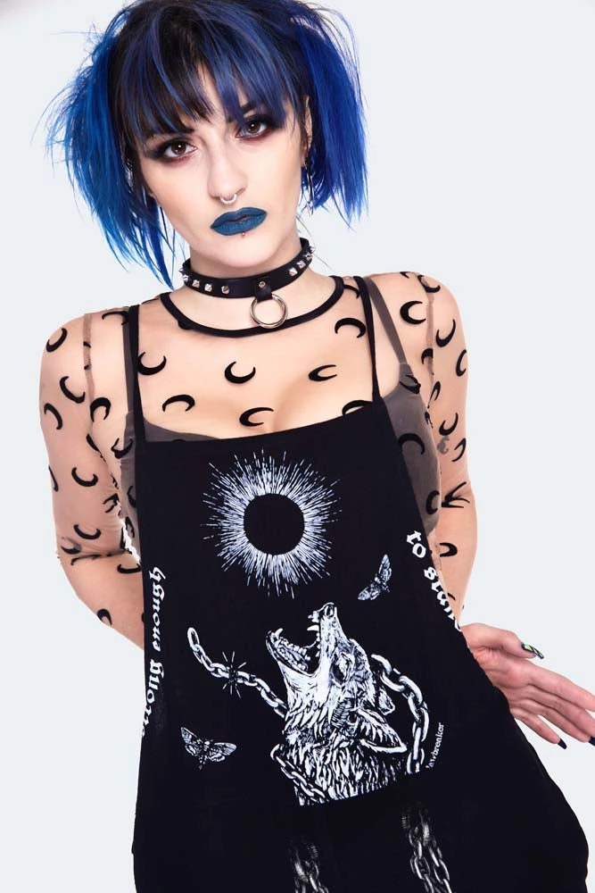 JAWBREAKER WOLF PRINT OVERSIZED OVERALLS Apparel 5 JAWBREAKER WOLF PRINT OVERSIZED OVERALLS Apparel