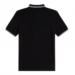FRED PERRY TWIN TIPPED POLO SHIRT BLK/WHT