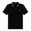 Apparel FRED PERRY TWIN TIPPED POLO SHIRT BLK/WHT/SKY