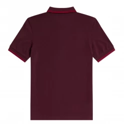 What's New FRED PERRY TWIN TIPPED POLO SHIRT MAHOGANY/CLARET