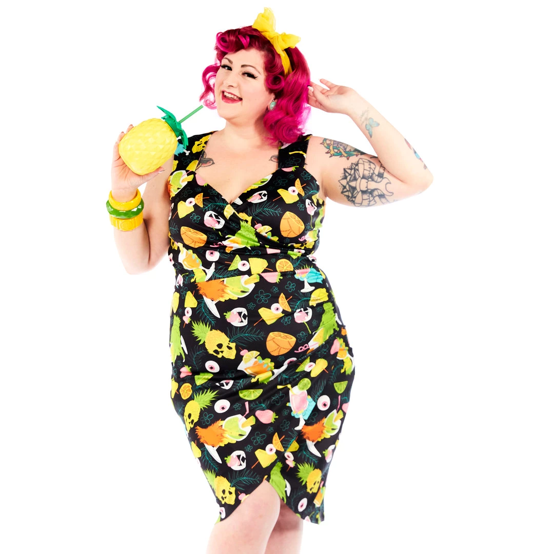 SOURPUSS MONSTER LUAU TIKI DRESS 3 SOURPUSS MONSTER LUAU TIKI DRESS