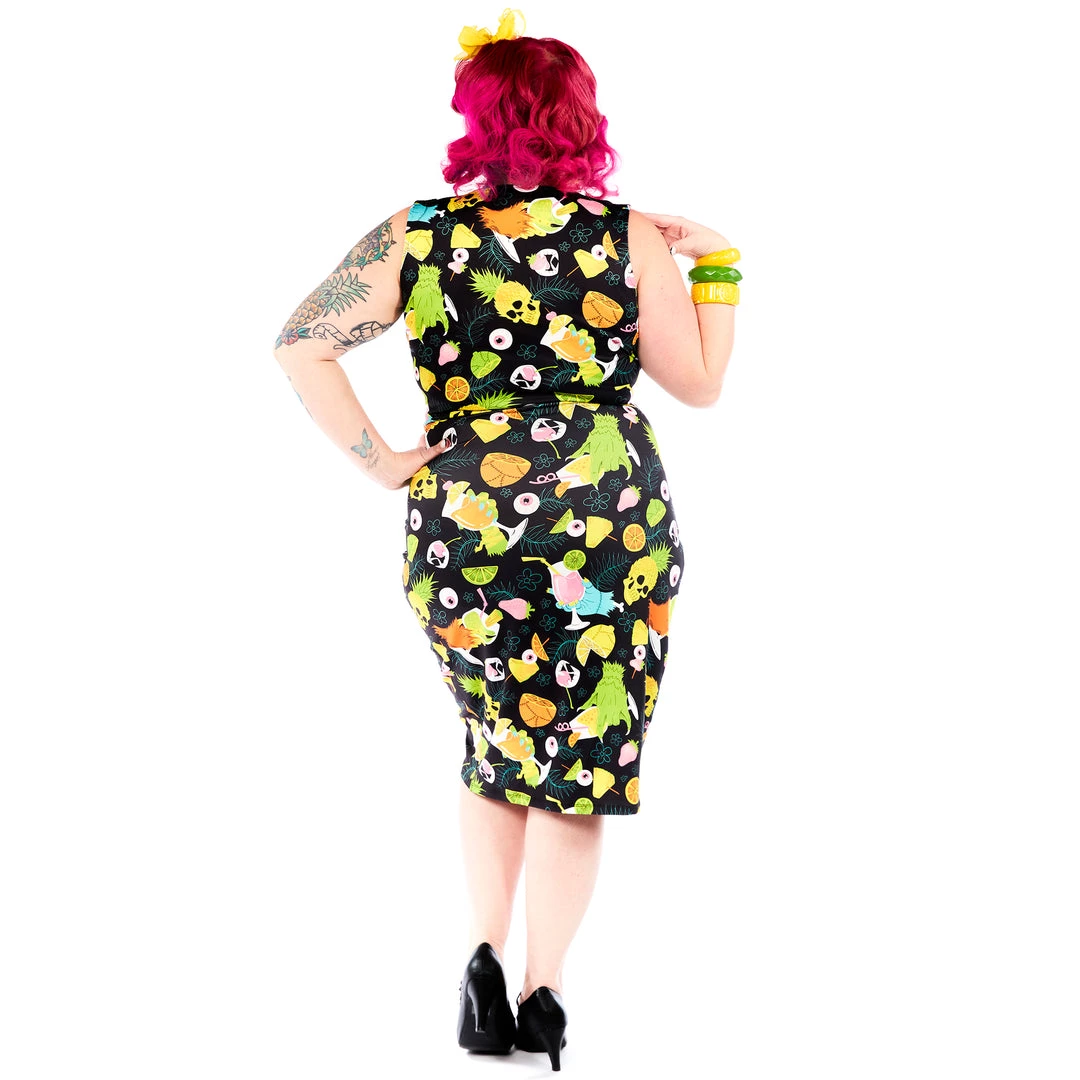 SOURPUSS MONSTER LUAU TIKI DRESS 7 SOURPUSS MONSTER LUAU TIKI DRESS