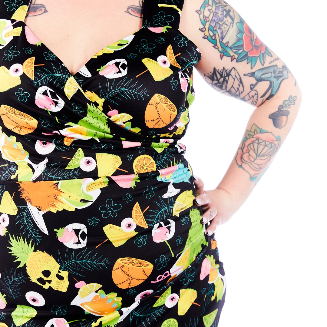 SOURPUSS MONSTER LUAU TIKI DRESS 4 SOURPUSS MONSTER LUAU TIKI DRESS