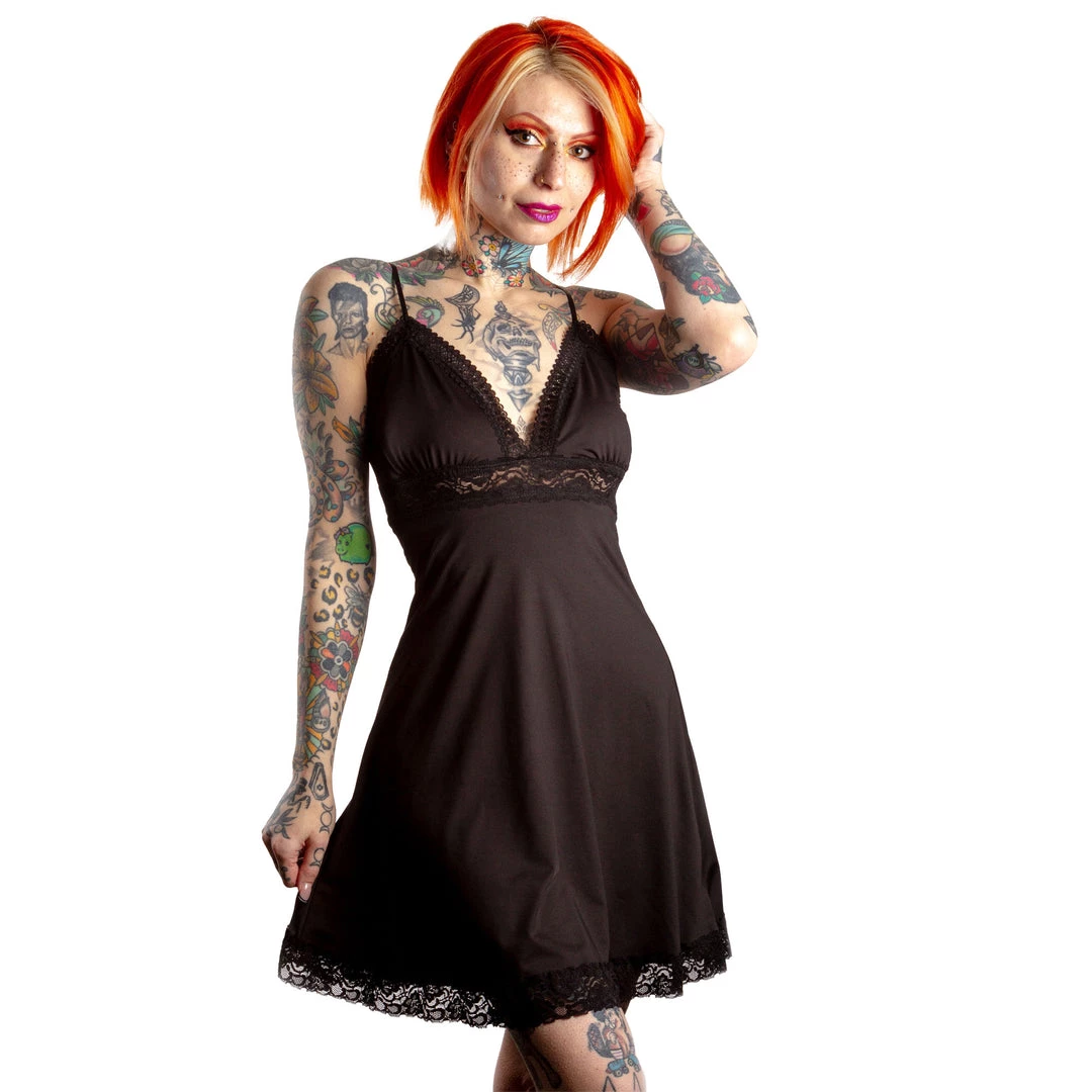 SOURPUSS PIZZAZZ SLIP DRESS BLACK 3 SOURPUSS PIZZAZZ SLIP DRESS BLACK