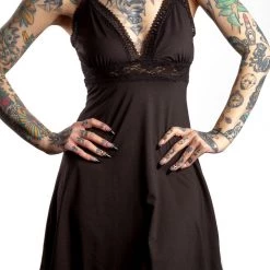 SOURPUSS PIZZAZZ SLIP DRESS BLACK