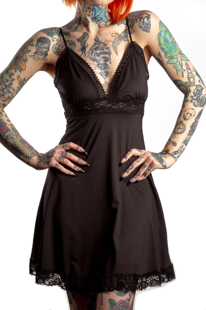 SOURPUSS PIZZAZZ SLIP DRESS BLACK 4 SOURPUSS PIZZAZZ SLIP DRESS BLACK