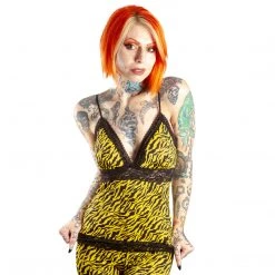 SOURPUSS PIZZAZZ CAMI TANKTOP YELLOW ZEBRA Neon Dreams