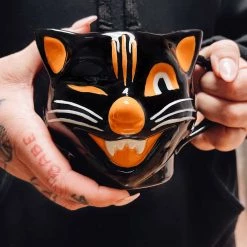 SOURPUSS BLACK CAT MUG Haunted Homewares