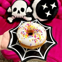 Haunted Homewares SOURPUSS SPIDERWEB DESSERT PLATE 10 Haunted Homewares SOURPUSS SPIDERWEB DESSERT PLATE