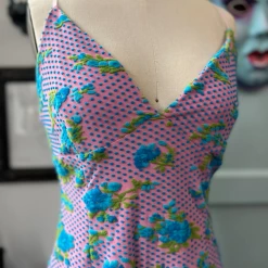 WAX POETIC LYDIA FLORAL TUFTED KNIT SLIP DRESS