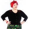 SOURPUSS SPIDERWEB CROPPED CARDIGAN BLK/RED Shop Sour+Plus