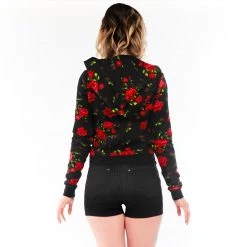 SOURPUSS ROSE GARDEN CROPPED HOODIE