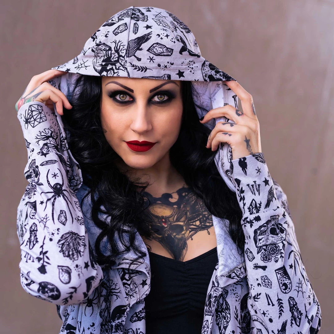 SOURPUSS NIGHT WALKER HOODED CARDIGAN 4 SOURPUSS NIGHT WALKER HOODED CARDIGAN