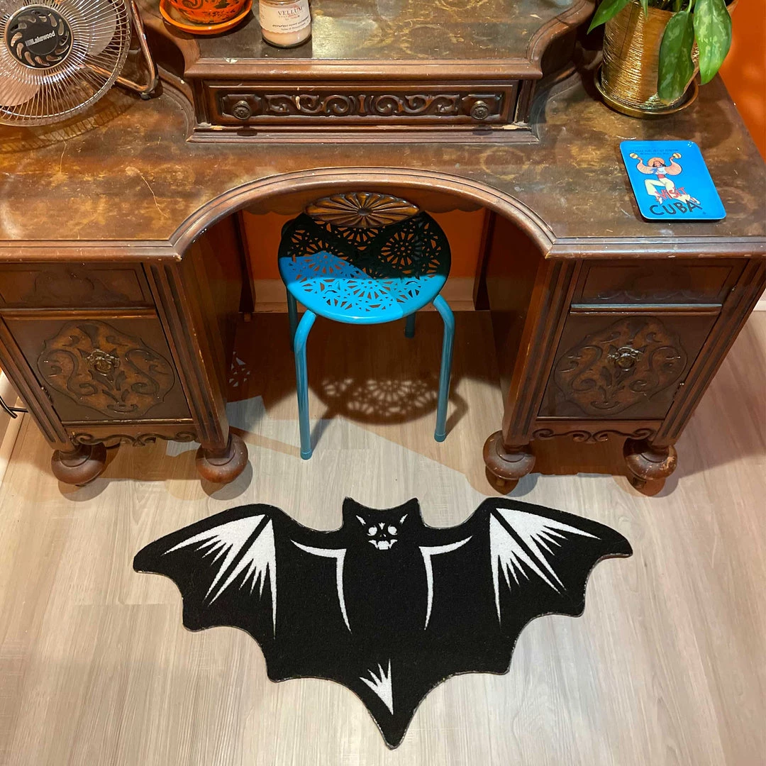 Haunted Homewares SOURPUSS NOKTURNAL BAT RUG 4 Haunted Homewares SOURPUSS NOKTURNAL BAT RUG
