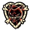 SOURPUSS CAT & CROSSBONES 666 STICKER What's New 2 SOURPUSS CAT & CROSSBONES 666 STICKER What's New