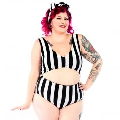 SOURPUSS STRIPES BLACK/WHITE MONOKINI What's New