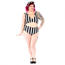 SOURPUSS STRIPES BLACK/WHITE MONOKINI What's New