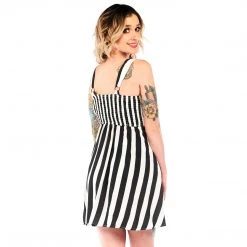 SOURPUSS STRIPES BLACK/WHITE GAUZY DRESS What's New 10 SOURPUSS STRIPES BLACK/WHITE GAUZY DRESS What's New