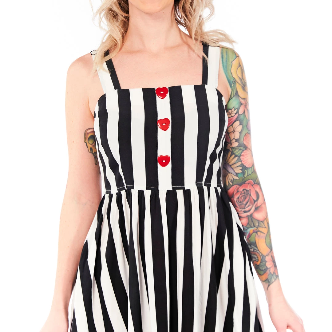 SOURPUSS STRIPES BLACK/WHITE GAUZY DRESS What's New 7 SOURPUSS STRIPES BLACK/WHITE GAUZY DRESS What's New
