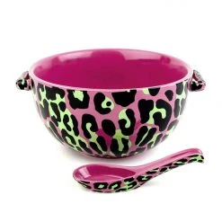 SOURPUSS PINK LEOPARD RAMEN BOWL & SPOON Haunted Homewares