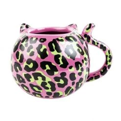 SOURPUSS PINK LEOPARD CAT MUG 13 SOURPUSS PINK LEOPARD CAT MUG