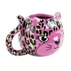 SOURPUSS PINK LEOPARD CAT MUG 11 SOURPUSS PINK LEOPARD CAT MUG