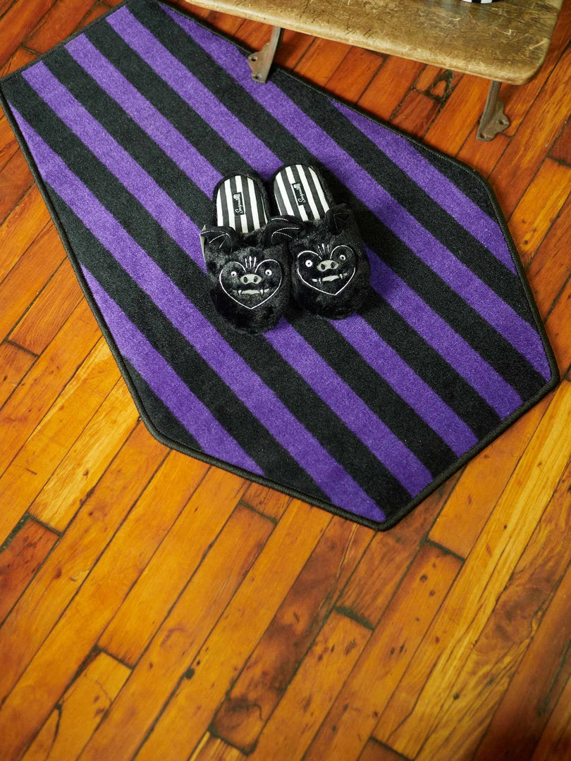 SOURPUSS COFFIN RUG BLACK/PURPLE Haunted Homewares 4 SOURPUSS COFFIN RUG BLACK/PURPLE Haunted Homewares