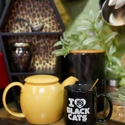 SOURPUSS I HEART BLACK CATS MUG