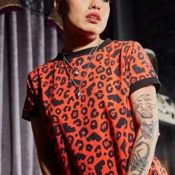 SOURPUSS BATTY LEOPARD RINGER TEE DRESS What's New